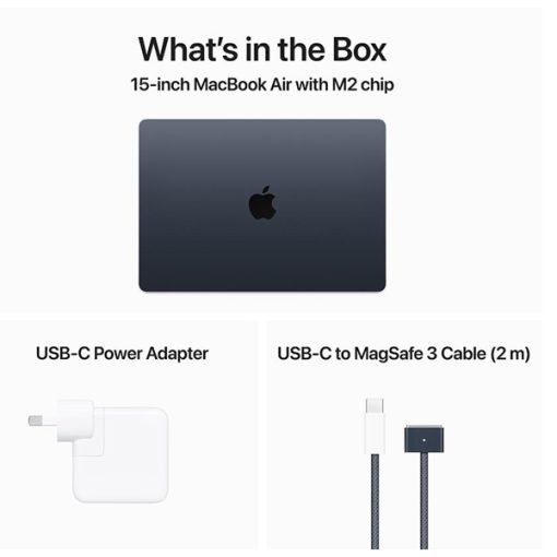 MacBook Air 15-inch M2 Chip 256gb + 8gb Midnight (MQKW3) Box Contents